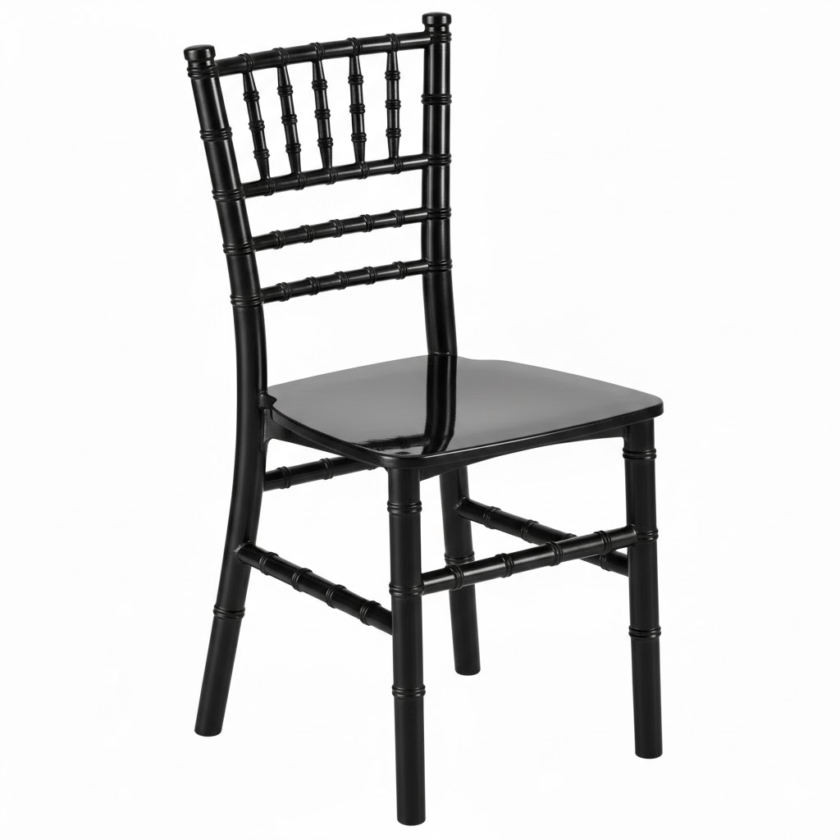 Kids Black Chiavari Chair rental, kids party chairs, children's event seating, black chiavari chairs for rent, party rentals Chatsworth, CA, kids event furniture, elegant kids chairs, mini chiavari chairs, birthday party chair rental