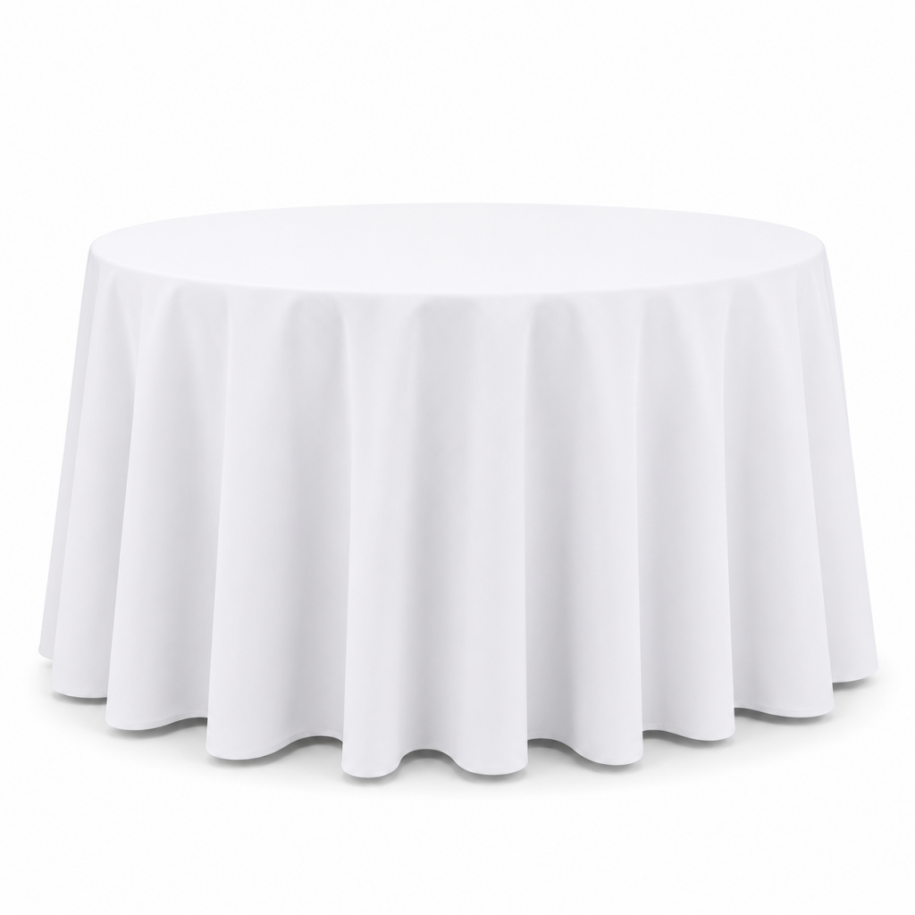 White Round Tablecloth